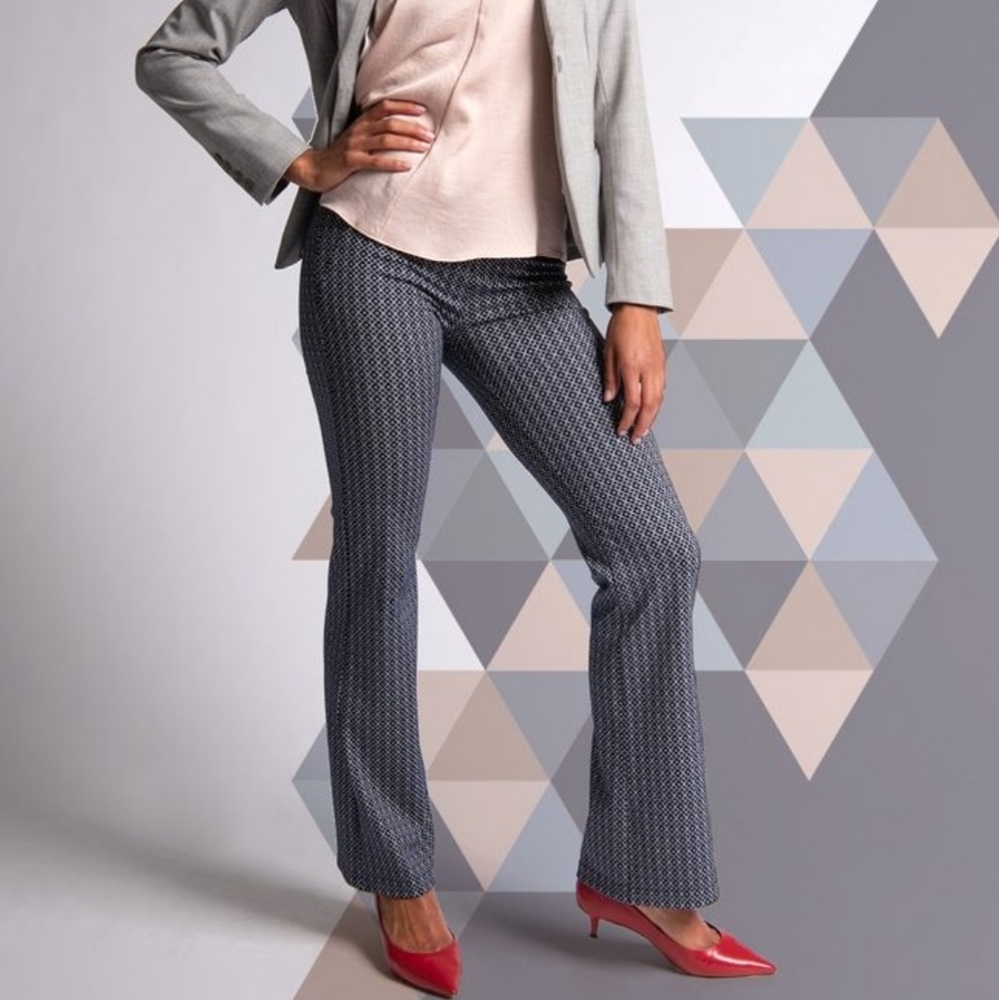 Betabrand blue diamond straight leg yoga trousers XL petite Diamante